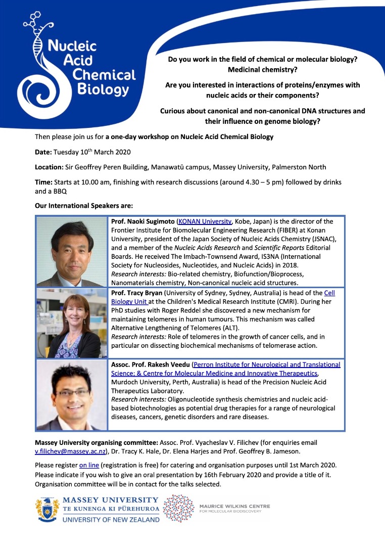 Nucleic Acid Chemical Biology workshop at Massey University